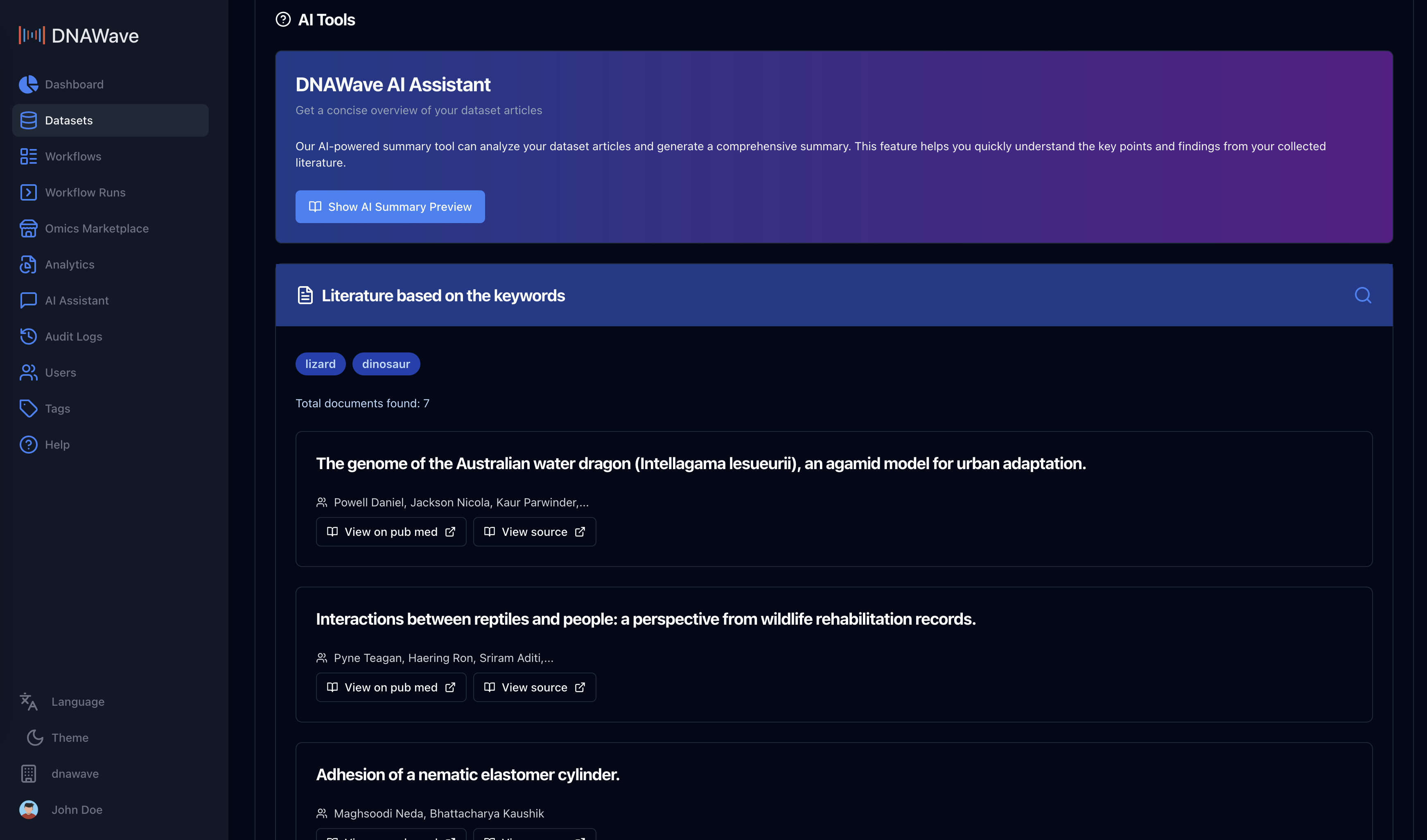 DNAWave AI Recommendations